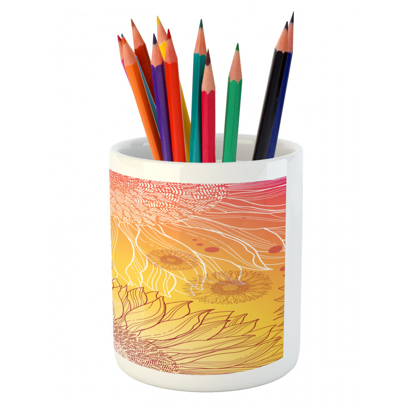 Sunflower Plants Pencil Pen Holder