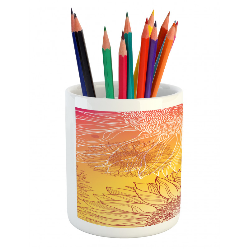 Sunflower Plants Pencil Pen Holder