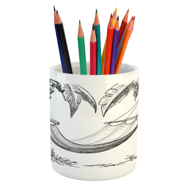 Hammock Palm Trees Pencil Pen Holder