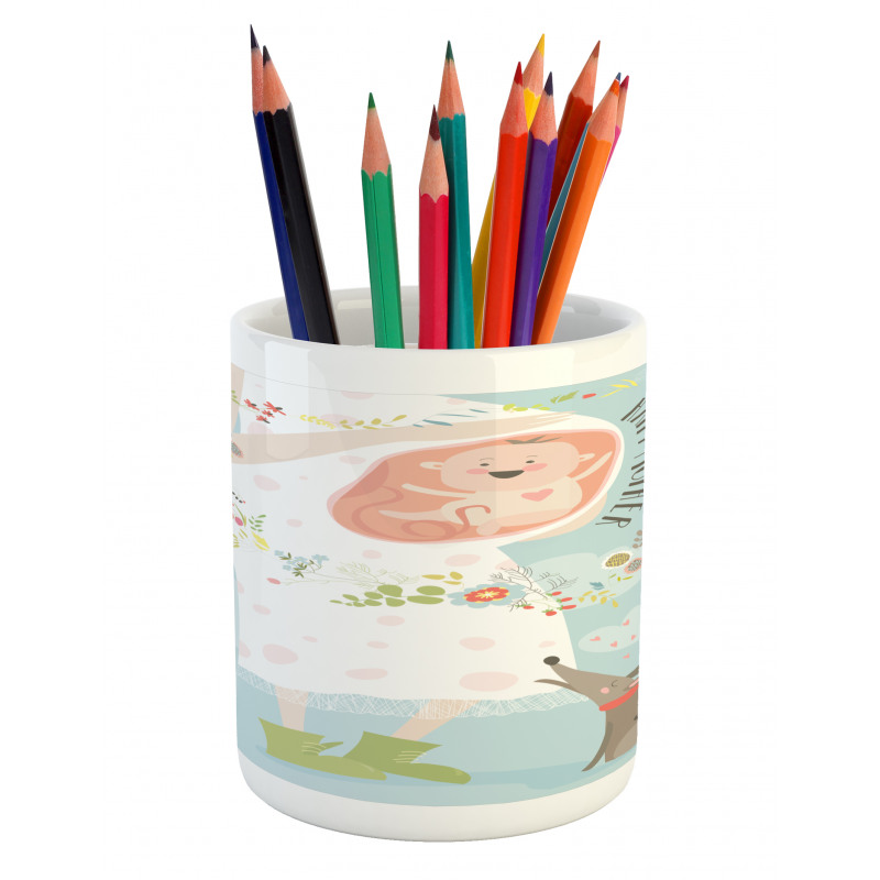 Happy Mother Words Pencil Pen Holder