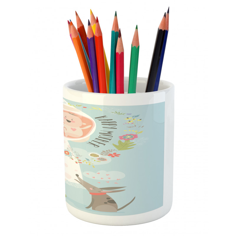 Happy Mother Words Pencil Pen Holder