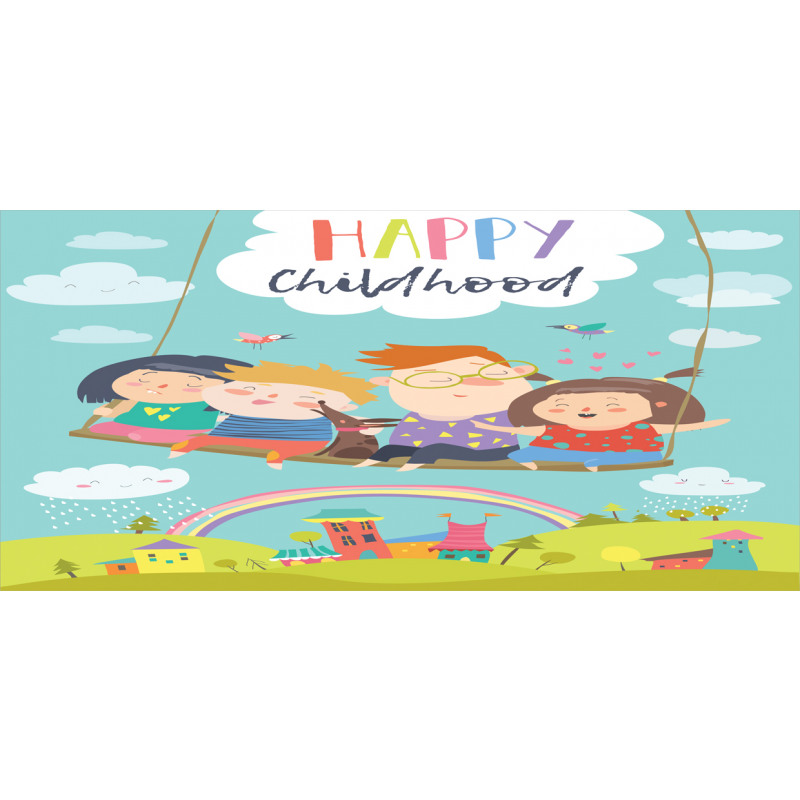 Happy Kids on a Swing Pencil Pen Holder