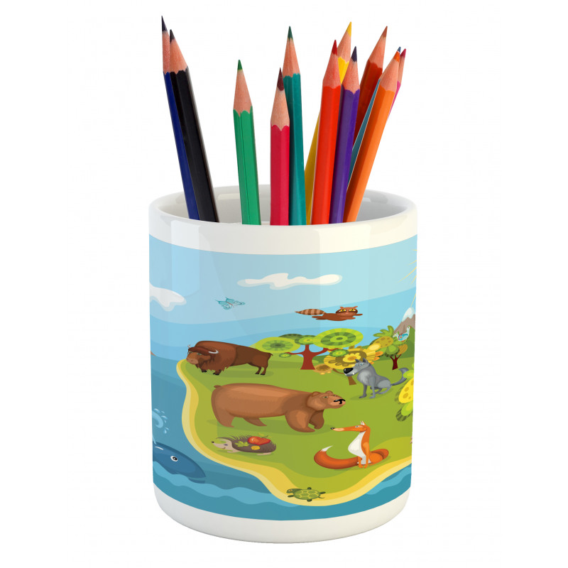 Happy Planet Mountains Pencil Pen Holder