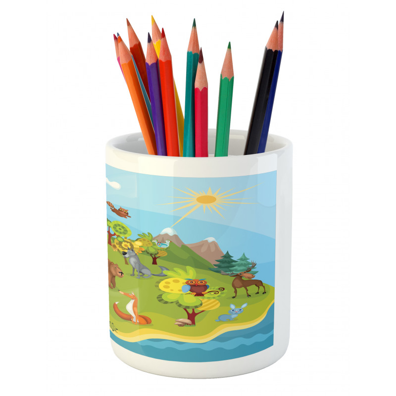 Happy Planet Mountains Pencil Pen Holder