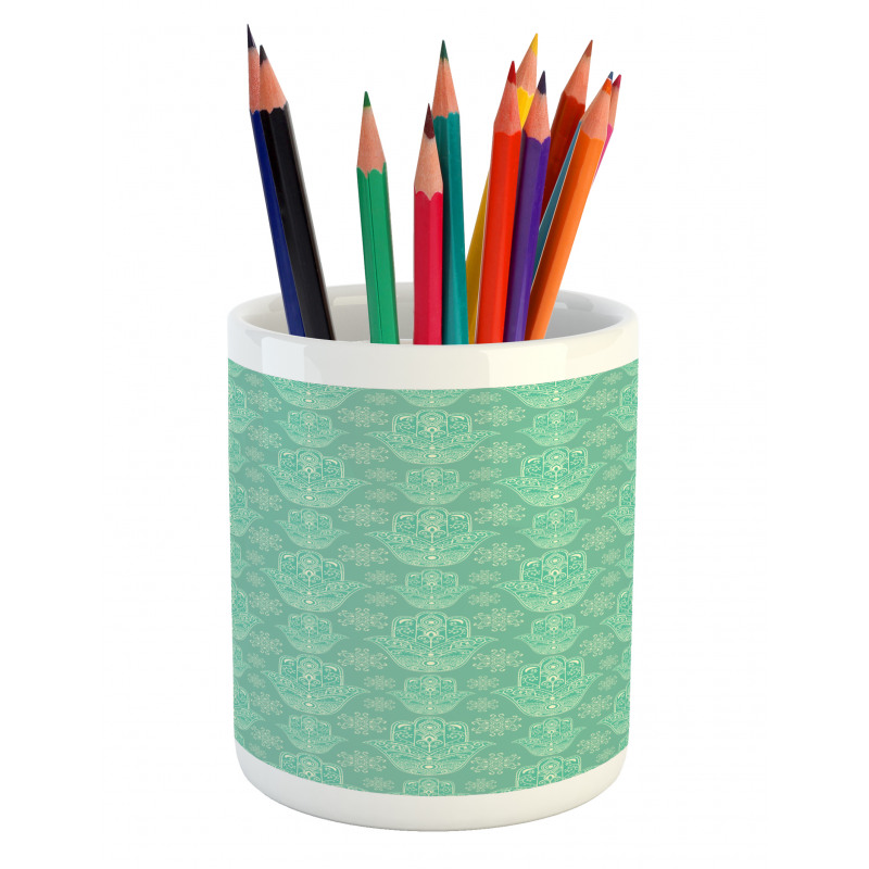 Curlicues and Doodle Flowers Pencil Pen Holder