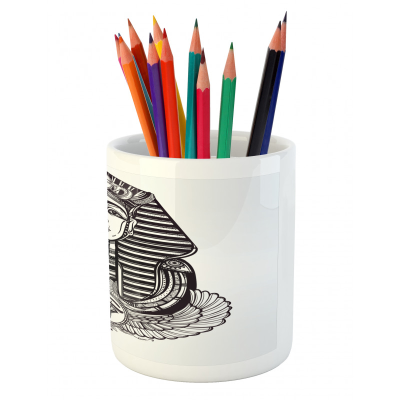 Vintage Pharaoh Tattoo Pencil Pen Holder