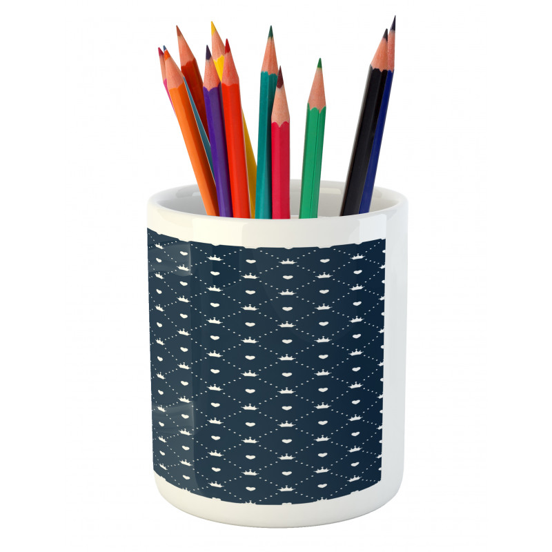 Dots Hearts Tiaras Pencil Pen Holder