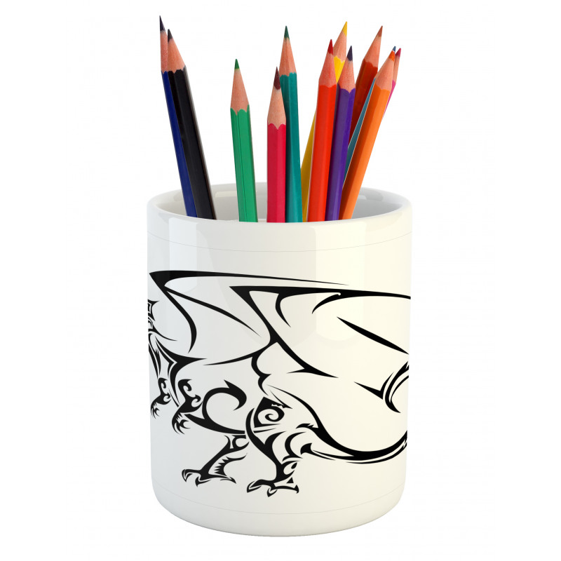 Tribal Dragon Sketch Pencil Pen Holder