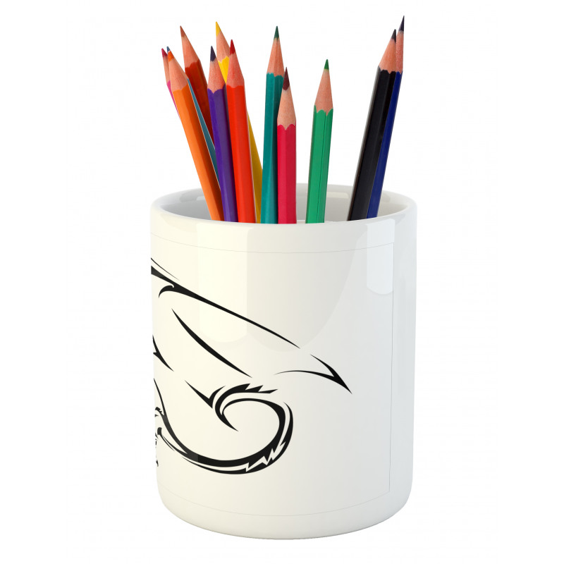 Tribal Dragon Sketch Pencil Pen Holder