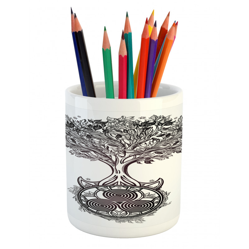 Tree of Life Triskelion Pencil Pen Holder