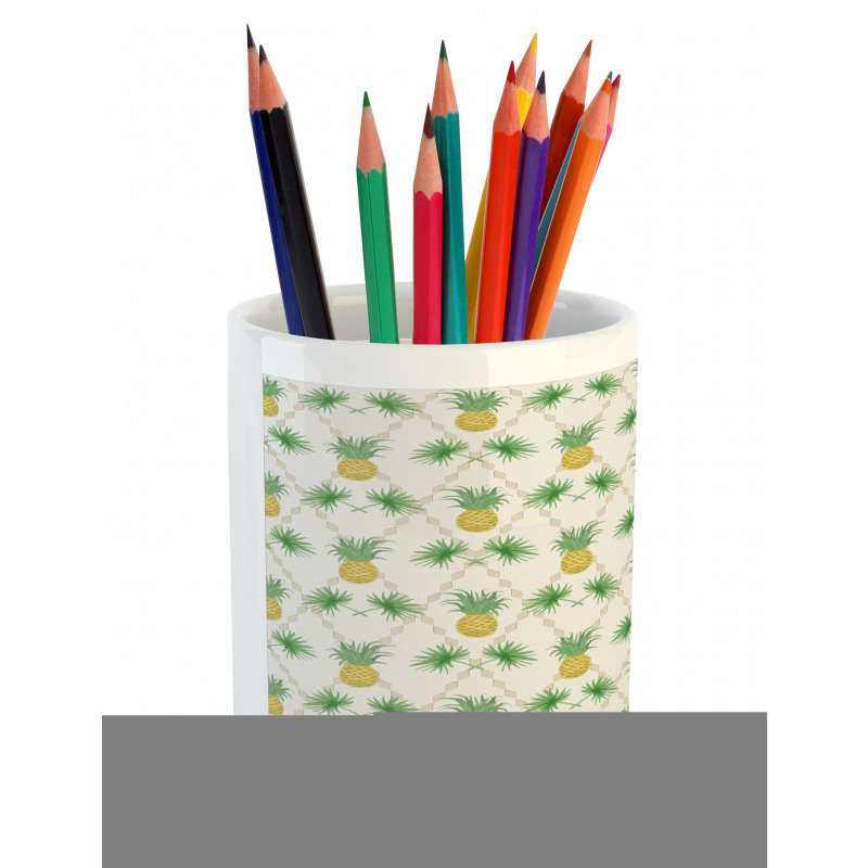 Palm Tree Pineapples Pencil Pen Holder