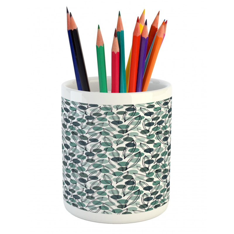 Ink Paint Leaves Dots Pencil Pen Holder