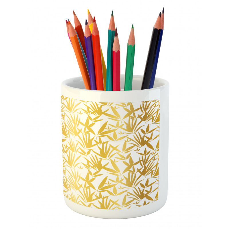 Tropic Bamboo Leaves Pencil Pen Holder