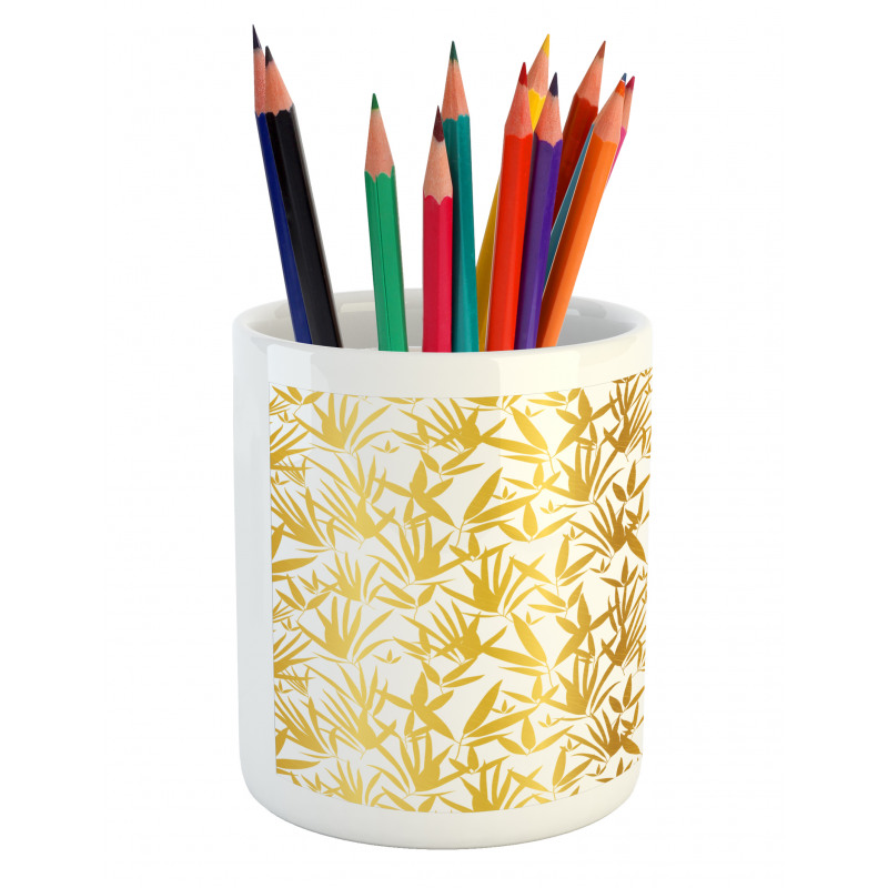 Tropic Bamboo Leaves Pencil Pen Holder