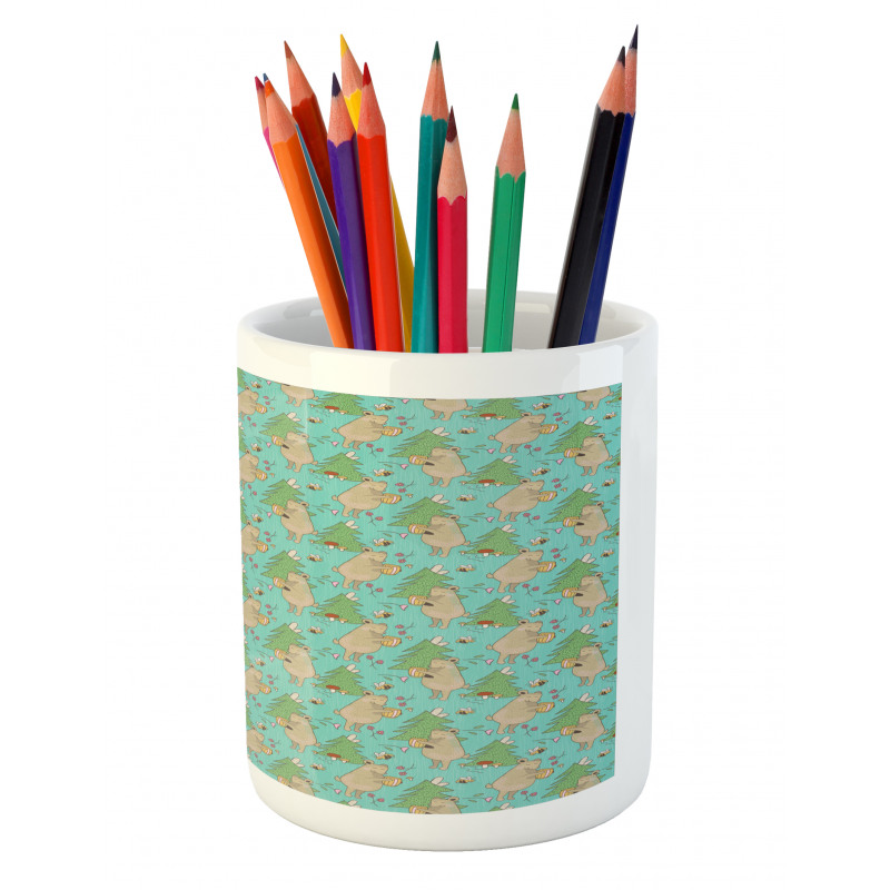 Caricature Forest Bear Pencil Pen Holder