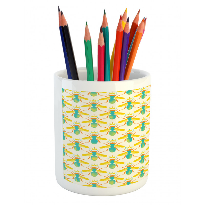 Queenbee with Crown Doodle Pencil Pen Holder