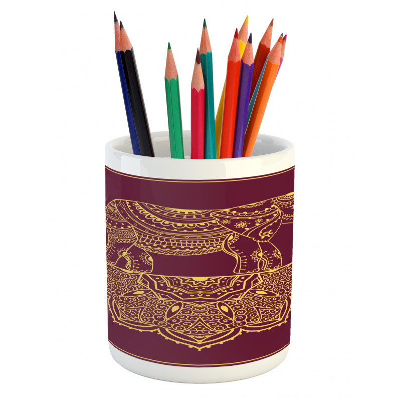 Animal Mandala Pencil Pen Holder