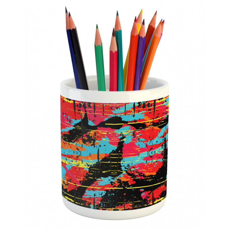 Drippy Painting Pencil Pen Holder