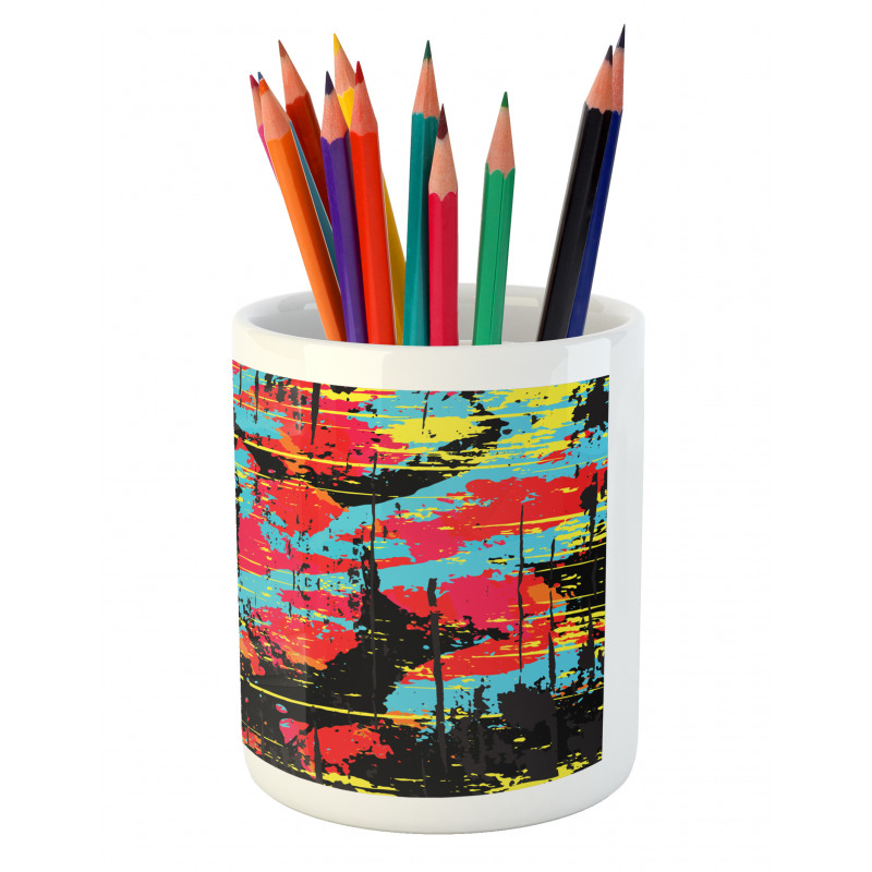 Drippy Painting Pencil Pen Holder