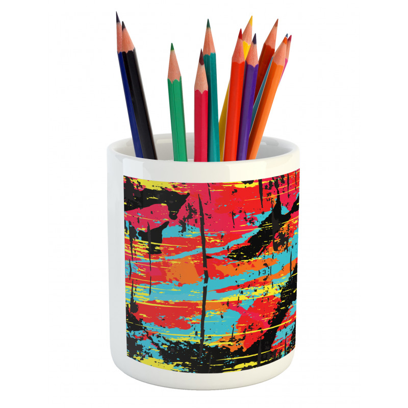 Drippy Painting Pencil Pen Holder