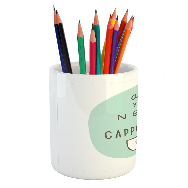 Coffee Words Heart Pencil Pen Holder