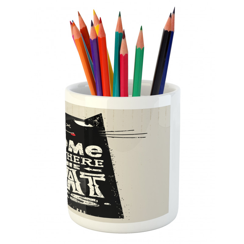 Black Cat Stained Pencil Pen Holder