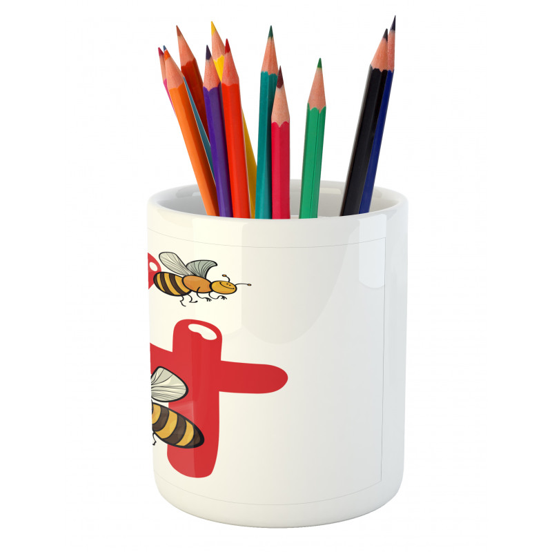 4 Hardworking Bees Pencil Pen Holder