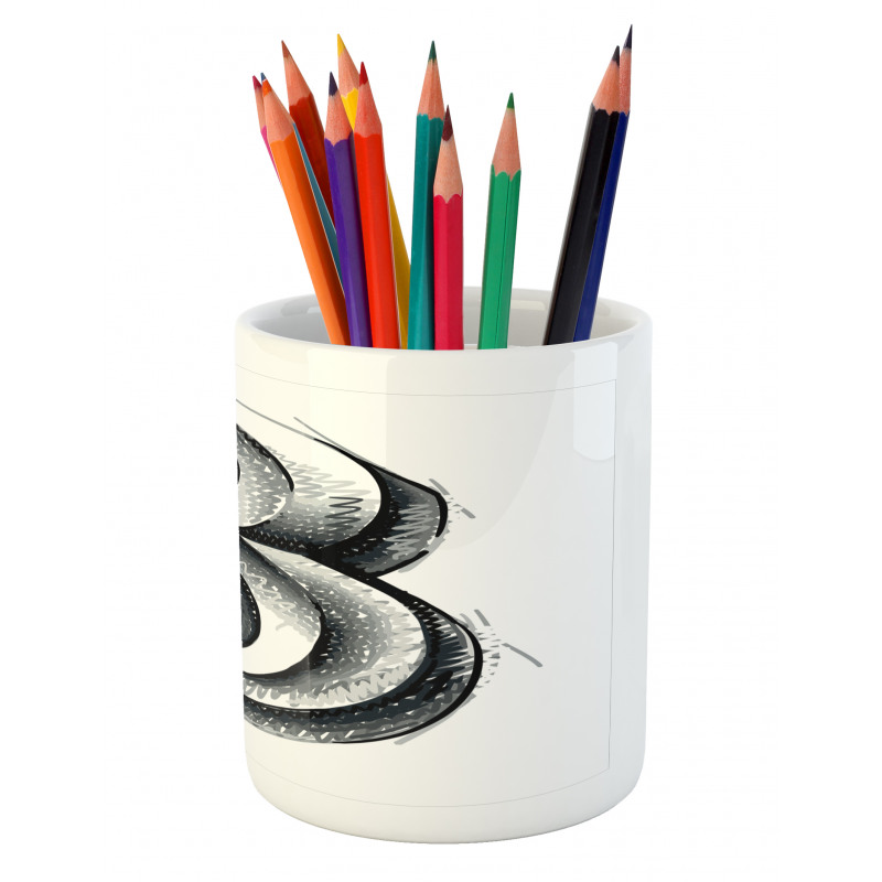 Sketchy Numeral 3 Pencil Pen Holder