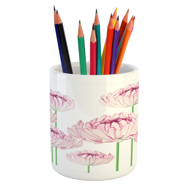 Tender Peony Flowers Pencil Pen Holder