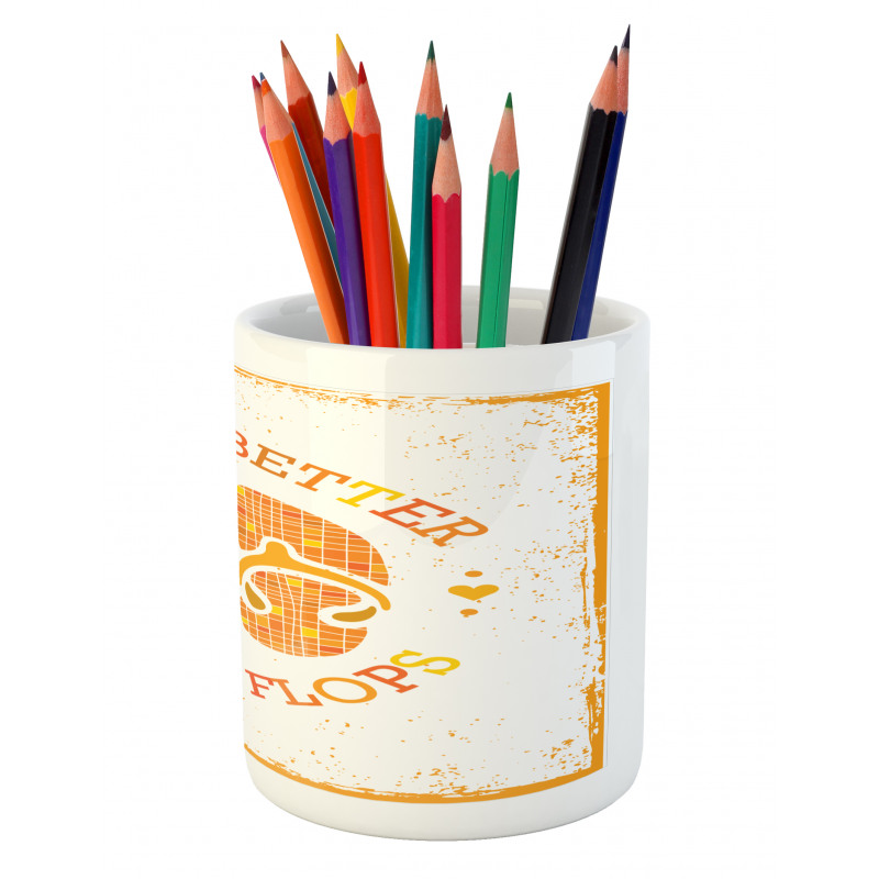 Stained Grungy Motif Pencil Pen Holder