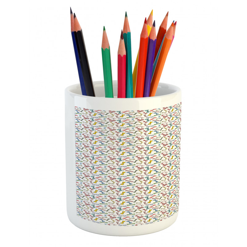 Colorful Bowties Doodle Pencil Pen Holder