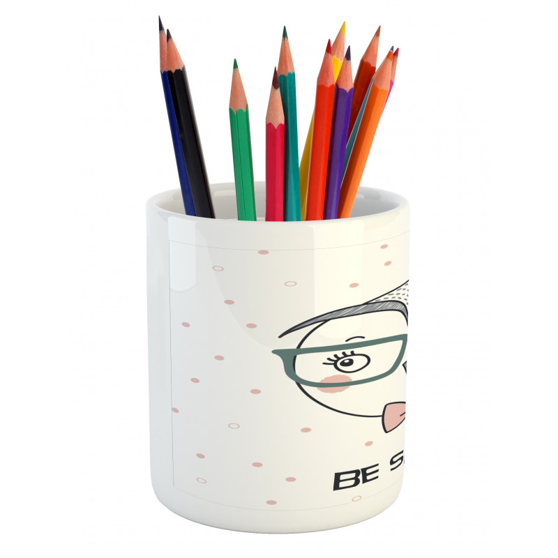 Cartoon Smart Owl Boy Pencil Pen Holder