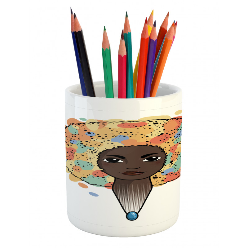 Woman with Luxuriant Hair Pencil Pen Holder