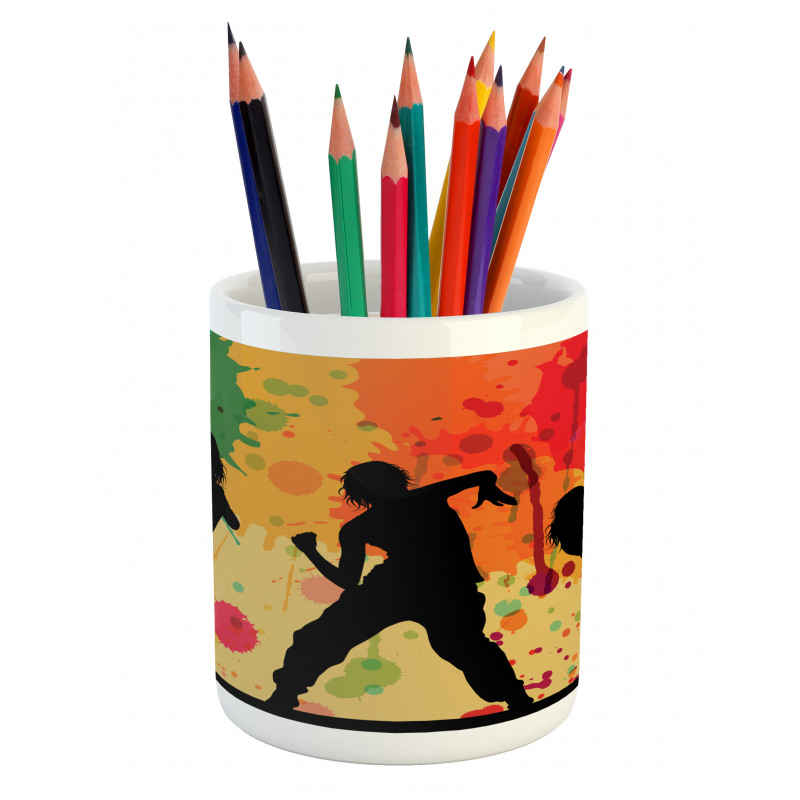 Girl Dancers Silhouette Pencil Pen Holder