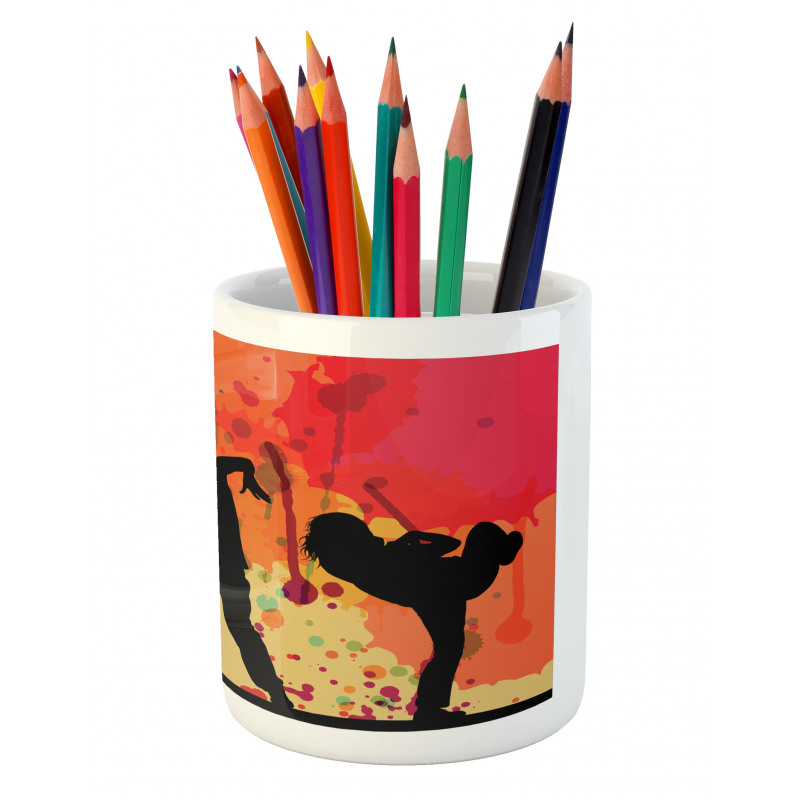 Girl Dancers Silhouette Pencil Pen Holder