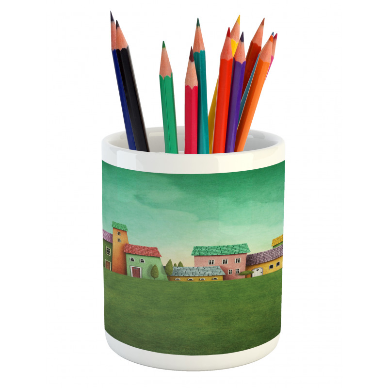 Village of Absurd Houses Pencil Pen Holder