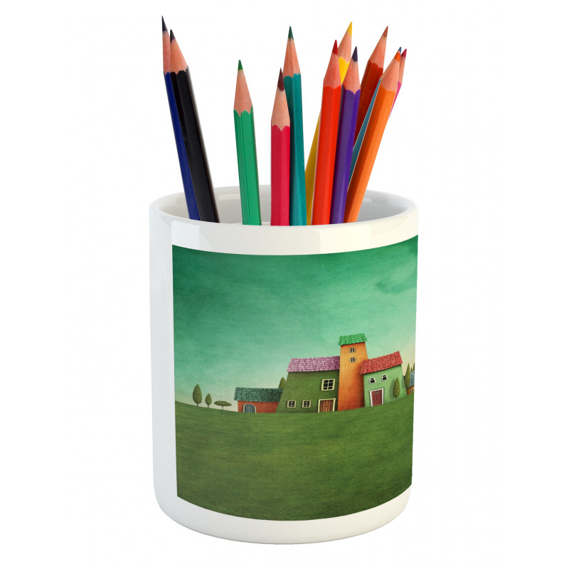 Village of Absurd Houses Pencil Pen Holder