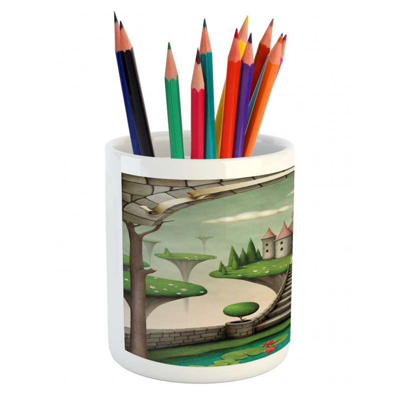 Boho Castle and Meadows Pencil Pen Holder