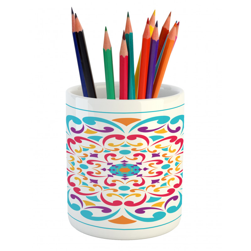 Colorful Swirls Pencil Pen Holder