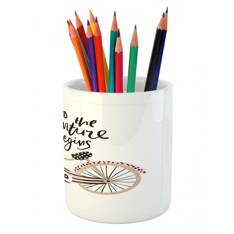 Bicyclend Words Pencil Pen Holder