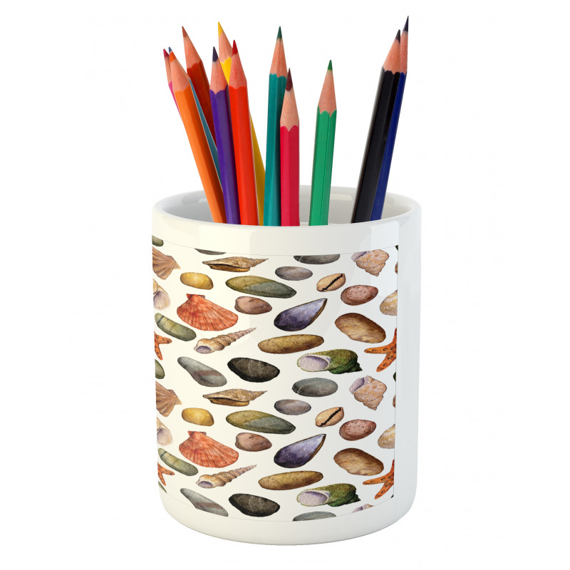 Watercolor Sea Elements Pencil Pen Holder