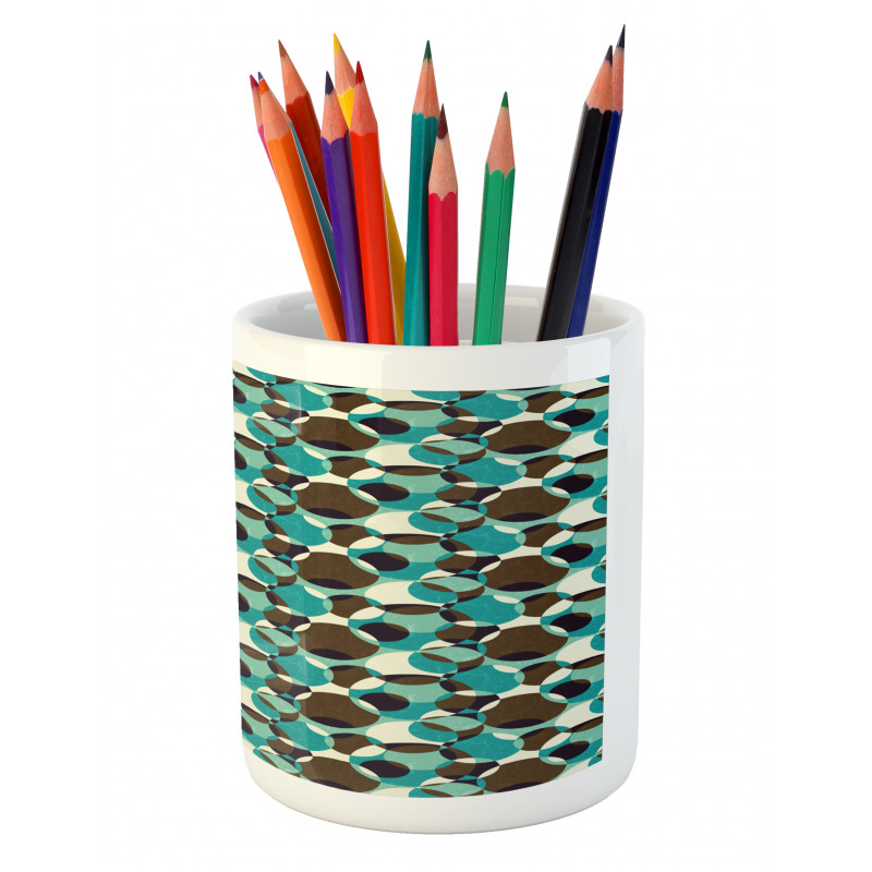 Grungy Geometric Circles Pencil Pen Holder