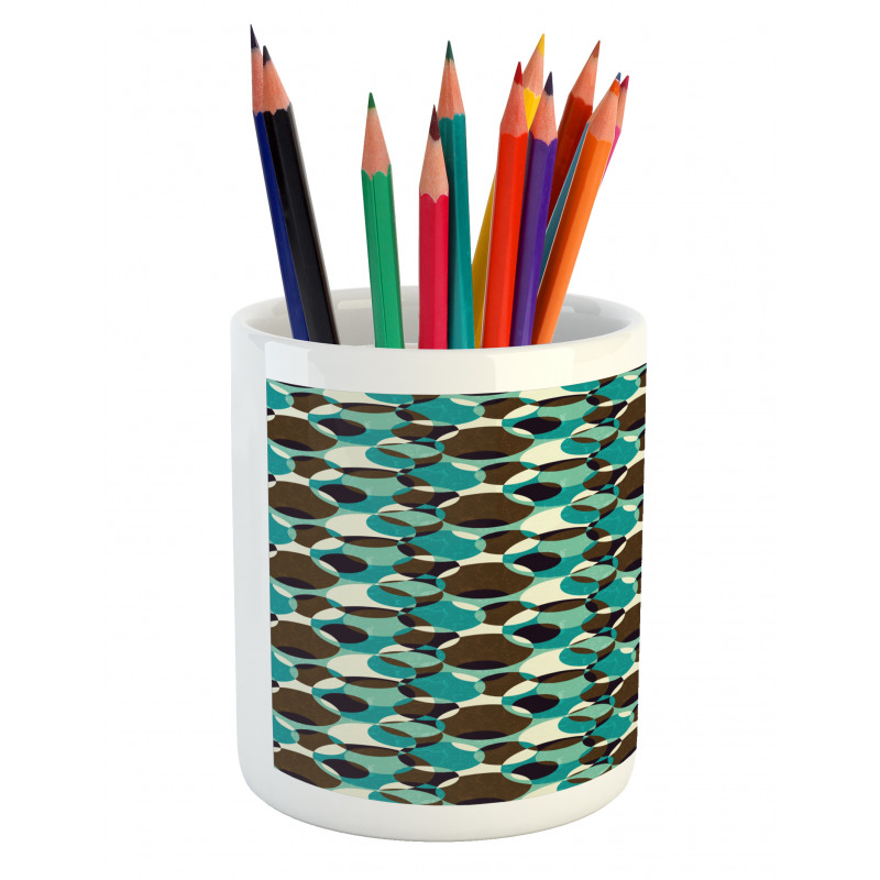 Grungy Geometric Circles Pencil Pen Holder