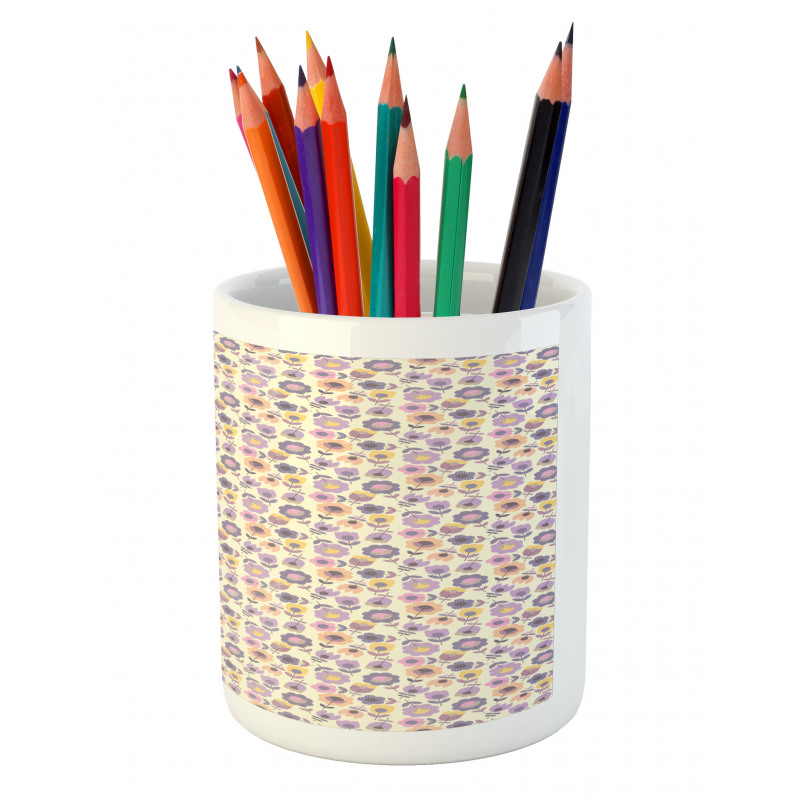 Graphic Tulip and Daisy Pencil Pen Holder