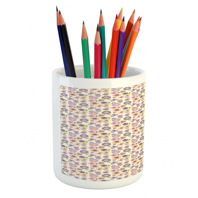 Graphic Tulip and Daisy Pencil Pen Holder