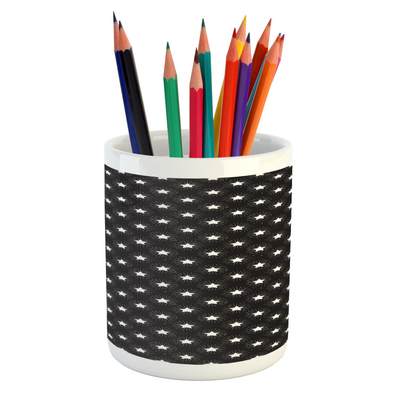 Grungy Stars Rays Theme Pencil Pen Holder