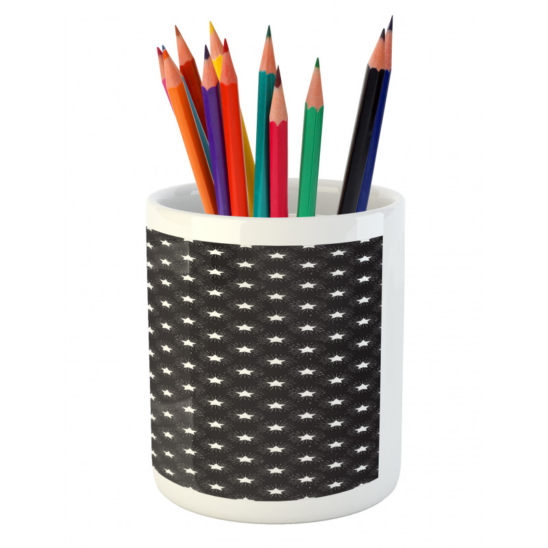 Grungy Stars Rays Theme Pencil Pen Holder