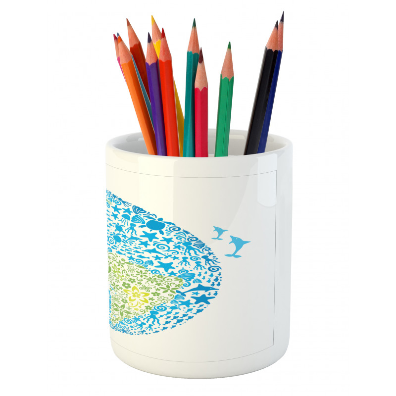 Planet Ecology Theme Pencil Pen Holder