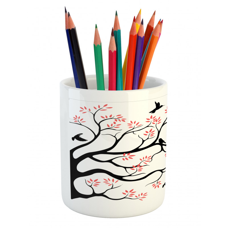 Mockingbird on Plane Tree Pencil Pen Holder