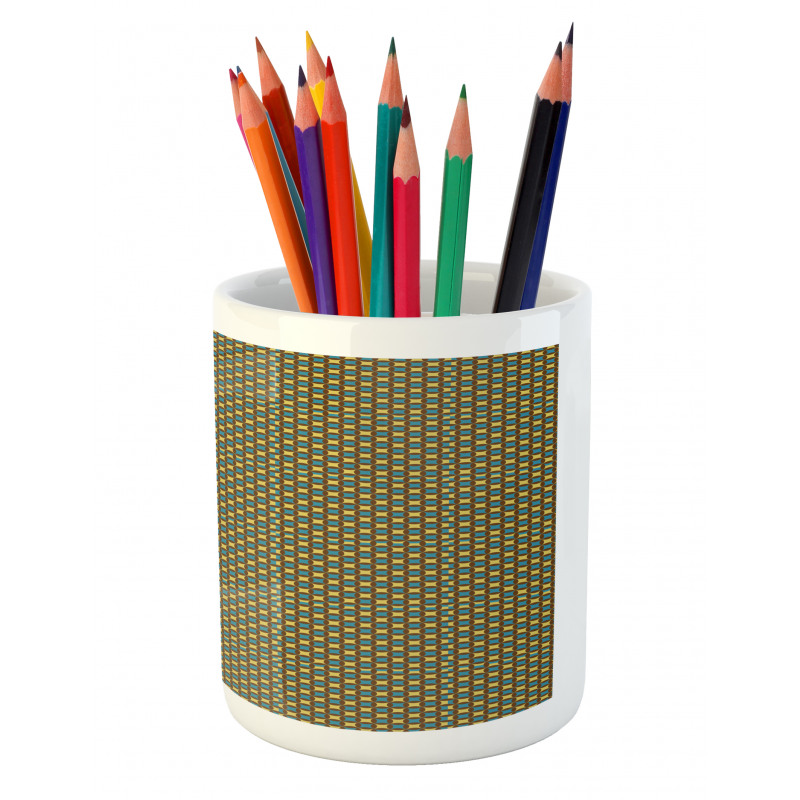 Geometric Tile 70s Style Pencil Pen Holder